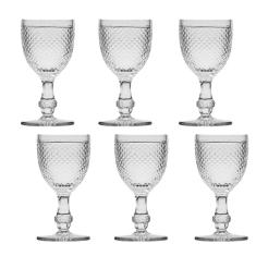 Conjunto 6 Taças Bico De Jaca De Vidro Transparente 255 Ml - Rojemac 6740