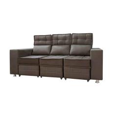 Sofá Retrátil e Reclinável 3 lugares Londres 2.10cm com Molas Suede Speciale Home