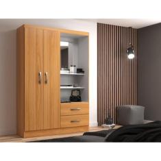 Guarda Roupa Solteiro 2 Portas 2 Gavetas Capelinha Evidencia