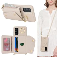 Lipvina Capa para Samsung Galaxy S20 FE com suporte para cartão e alça - Bolso com zíper, alça transversal, suporte para cartão de crédito, anel de suporte, linda capa carteira de telefone para