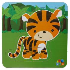 Quebra Cabeça Baby Tigre - Educativo em Madeira
