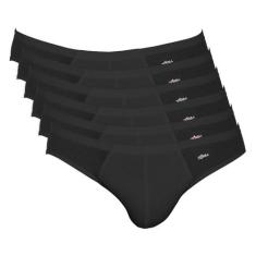 Kit 6 Cuecas Zorba Slip Algodão 791 Preto, Preto, M