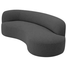 Divã Recamier Orgânico Tokyo 180cm Lado Direito Linho Amarena Móveis Cinza Escuro