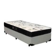 Cama Box Solteiro Colchão Espuma D33 Bambo Branco Ducci + Box Sintétic