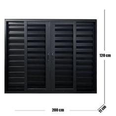 Janela Veneziana de Alumínio 6 Folhas 120 X 200cm Linha 25 - Esquadria
