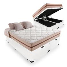 Cama Box Baú Queen + Colchão de Molas Ensacadas - Anjos - Classic 158cm