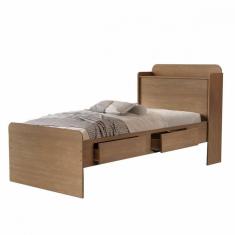 Cama De Solteiro Com Baú Tamiris Castanho Wood Cambel Castanho Wood