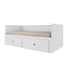 Bicama Palino 90x190cm em Madeira Maciça Branco Lavado