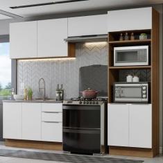Armário de Cozinha Completa 270cm Stella Madesa 05, Rustic/Branco