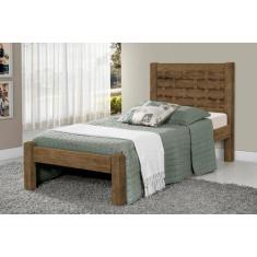 Cama LAI Solteiro Com Cabeceira Trabalhada 100% MDF Com EStrado em Mad