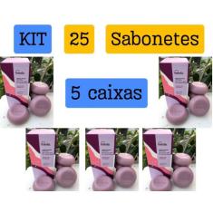 Kit 5 caixas de sabonete Ameixa e Flor de baunilha total 25 sabonetes 