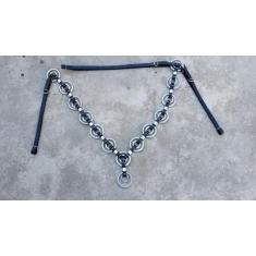 Peitoral Argolado Para Cavalos E Mulas Ferragens De Alumínio Polido - 