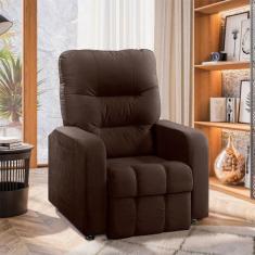 Poltrona do Papai Reclinável Maldivas Suede Marrom Chocolate Speciale 