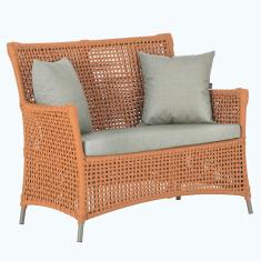 1 Sofá área Externa Igapó Alumínio Fendi Corda Náutica E3 Terra Cota