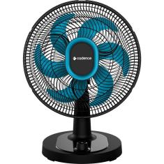 Ventilador de Mesa Cadence Refresh Turbo Pro 6 Pás Preto e Azul VTR420
