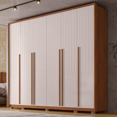 Guarda Roupa Casal 6 Portas 6 Gavetas 265cm Quintus Freijó/off White - Caemmun