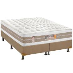 Cama Box Queen: Colchão Molas Ensacadas Castor Silver Star Air + Base CRC Suede Clean(158x198)