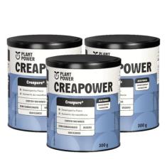 3x Creatina Creapower Creapure Plant Power 300g - Sem Sabor