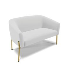 Sofá Namoradeira 2 Lugares Pé De Ferro Dourado Stella Linho D03 - D'rossi Cor A05 Cinza