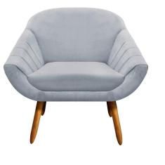 Poltrona Giovana Suede Cinza PéS Palito Castanho D'Rossi