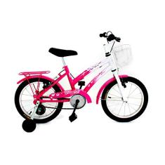 Bicicleta Menina Infantil Aro 16 Completa C/Cesta Linda (Pink c/Branco)