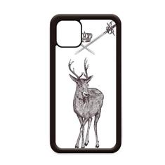 Capa de alce espada coroa animal estilo barroco para iPhone 12 Pro Max para Apple Mini Mobile Case Shell