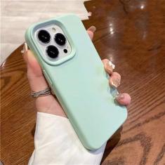 Capa de silicone líquido para iphone 15 14 13 12 11 pro max capa traseira macia para 14 15 plus casos bonitos acessórios, verde, para iphone 14 pro