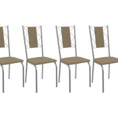 Conjunto 4 Cadeiras para Sala de Jantar Lisboa Metal - Kappesberg