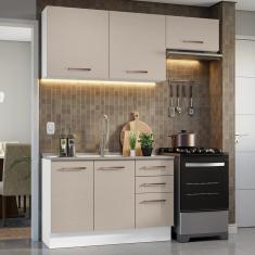 Armário De Cozinha Compacta 180cm Madesa 09 Branco/crema