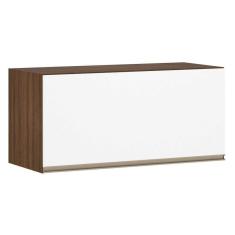 Armário Para Cozinha 80 Cm 1 Porta Dourado C/ Branco Polar