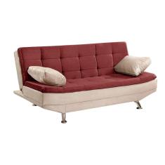 Sofá Cama Valencia 3 Lugares Reclinável Material Vinho com Marfim - Speciale Home