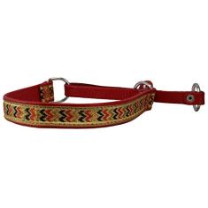 Gargantilha de couro genuíno de 3/4" de largura para coleira de cachorro, serve para pescoço de 13"-15,5"