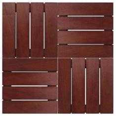 Deck em Placa de Madeira Modular Base Madeira 30cmx30cm Madersilva