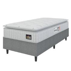 Cama Box Colchão Solteiro Espuma D33 Vangogh 88x67cm Branco/cinza Hellen Branco