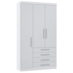 Guarda Roupa Modulado 132cm 3 Portas E 4 Gavetas Alpes Luciane Móveis 