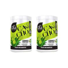 Creme Para Pentear Gota Dourada Oleo Babosa 1000G-Kit C/2Un