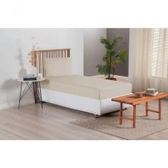 Jogo De Lençol Versatile Ponto Palito Simples 2 Peças Solteiro Micropercal cáqui