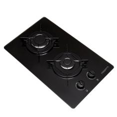 Cooktop 2 Bocas Flange Esmaltado Vidro Bivolt Fogatti Preto/Esmaltado