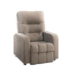 Poltrona Do Papai Reclinável Maldivas Suede Bege Marfim Speciale Home Bege Marfim
