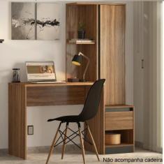 Escrivaninha com Armário 1 Porta 1 Gaveta Morada Demobile, Amêndola e 
