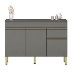 Balcão de cozinha com Tampo e 3 Portas Salisburia Gris - CASA H