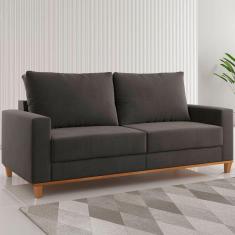 Sofá 2 Lugares Gibran Veludo Grafite - Viero Móveis