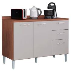 Balcão de Cozinha Lavinia Capuccino Off White - Poquema