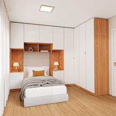 Guarda-roupa Modulado de Canto 10 Portas 6 Peças Hera Cabecasa Madeiramadeira Louro/Branco Geada/Cinza