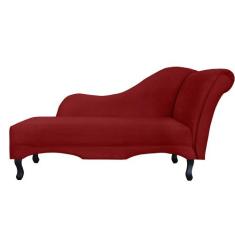 Recamier Namoradeira Divã Lado Esquerdo Olivia Suede Vermelho - DS Est