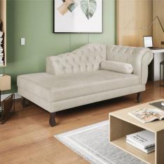Diva Recamier Diana 185cm Lado Esquerdo Linho - Doce Sonho Móveis, Beg