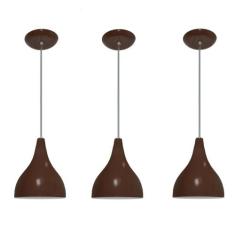 Kit 03 Lustres Pendente Colorido - Balcao Cozinha Americana - LUSTRES 