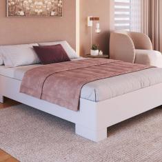 Cama de Casal Box com Estrado Fixo 140 Xangai Branco