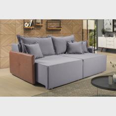 Sofá Retrátil 180cm 2 Lugares Linho Bali Império Estofados