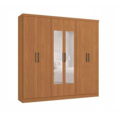 Guarda-Roupa Casal com Espelho Vernantes 6 pt 3 gv Canela